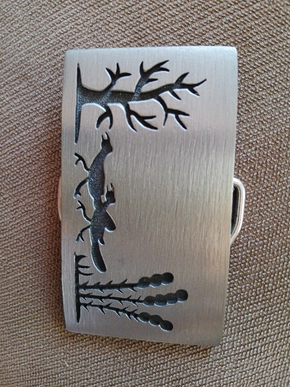 Vintage SW Roadrunner Pewter Belt Buckle Western BOHO Cactus